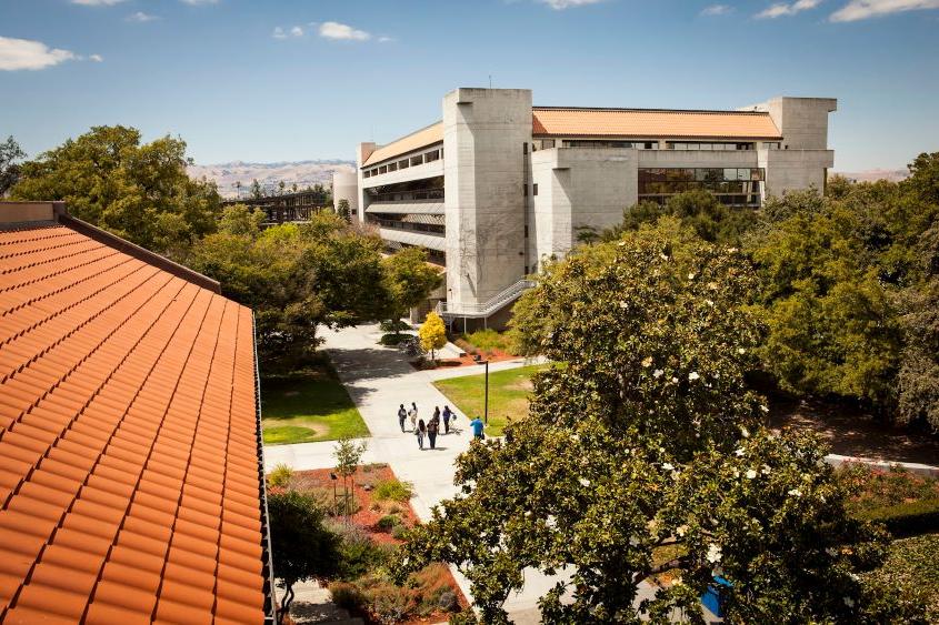 Aerial view of Clark Hall.